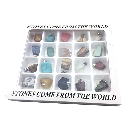 KICHOUSE 1 Kasten 20 Steinsammlung steinerne Exemplare Edelsteine ​​zum Basteln gemuse gems unterrichtsmaterial Sammlung von Natursteinen mineralische Steinproben von KICHOUSE