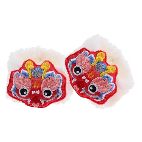 KICHOUSE 1 Paar Bärenpuppenschuhe Puppenhaus ausgestopft Tiere plüsch Schuhe Puppen Accessoires dekorative Minischuhe Schuhe für Baumwollpuppe. Miniaturschuhe kurzer Plüsch von KICHOUSE