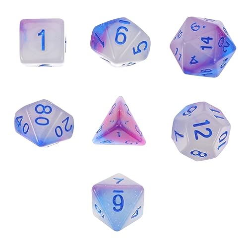 KICHOUSE Acryl Sky Number Würfel Set 7pcs Polyedrische Würfel Spiel Würfel Leichte Kompakte Für Partys Und Tisch Spiele von KICHOUSE