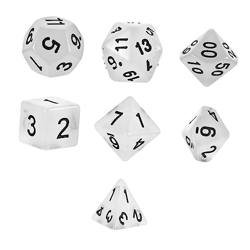 KICHOUSE 1 Satz 7-teilig Leuchtende Facetten Reiche Leuchtende Zahlenwürfel Trpg Spielwürfel RPG Rollenspiel Plastik von KICHOUSE