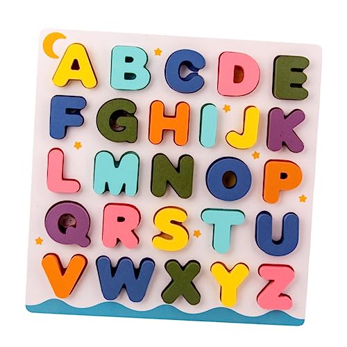 KICHOUSE 1 Satz Alphabet-blöcke-Puzzle- Aus Holzbausteinen Kognitive Spielsachen Bausteinspielzeug Intelligenz Stapelblock Hand Greifen Blöcke Stapelblöcke Hölzern von KICHOUSE