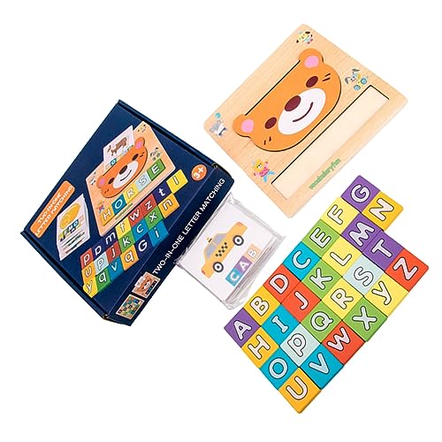 KICHOUSE 1 Satz Alphabet-worträtsel Babyspielzeug Buchstabenspielzeug Aus Holz Zauberspiel Rechtschreibspiel Lernspielzeug Rechtschreibrätsel Lernkarte Hölzern von KICHOUSE