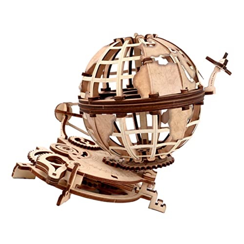 KICHOUSE 1 Satz Blöcke spielsachen kreatives Artistic erziehung Globe Decor Weltkugel zur Selbstmontage geografischer Desktop-Weltkugel Globe Ornament hölzern Beige von KICHOUSE