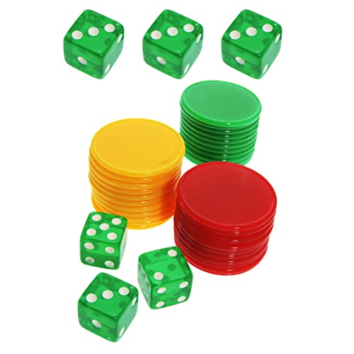 KICHOUSE 1 Satz -Chip-Set unterhaltungsspiele Spiele für draußen Gesellschaftsspiel spielewürfel Toy Spielzubehör Spielversorgung tragbare Partyversorgung Kunststoff Acryl von KICHOUSE