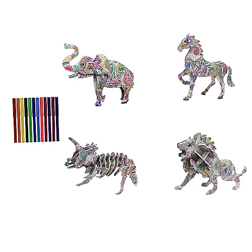 KICHOUSE 1 Satz DIY Graffiti Puzzle für Unvollendetes Anpassbares Puzzle mit Farbmarkern Dinosaurier Elefant Kreatives Edukatives zur des Räumlichen Denkens KICHOUSE 1 Satz DIY Graffiti Puzzle für Unvollendetes Anpassbares Puzzle mit Farbmarkern Dinosaurier Elefant Kreatives Edukatives zur des Räumlichen Denkens von KICHOUSE