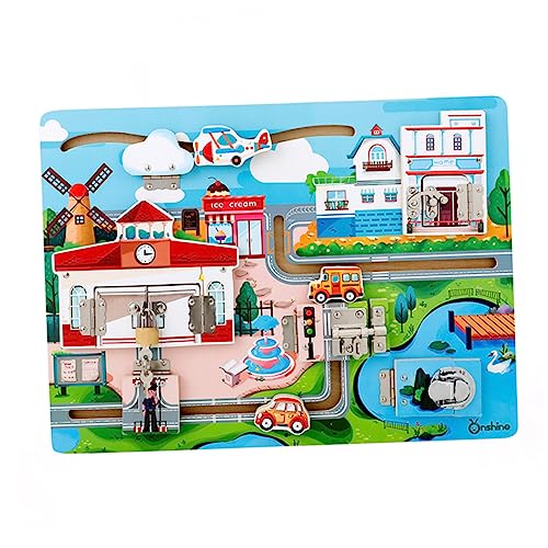 KICHOUSE 1 Satz Freischalten Schalte Toy Cognitive Board Lernen Schlösser Kreativ Montessori-lernspielzeug Kognitive Tafel Frühpädagogisches Hölzern von KICHOUSE