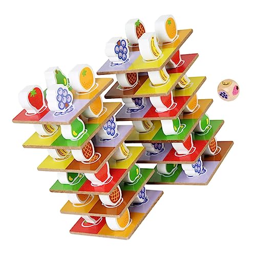KICHOUSE 1 Satz Fruchtstapel Bauen stapeln holzspielzeug stapelspielzeug holzspielsachen blockiert Spielspielzeug Bildungsspielzeug hölzern von KICHOUSE