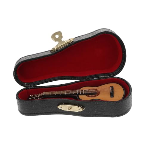 KICHOUSE 1 Satz Gitarrenverzierungen Dekoration Mini-gitarrenmodell Einzigartige Mini-Gitarre Miniaturgitarre Für Puppenhaus Puppenhaus-miniaturgitarre Mini-Gitarren-Modell- Holz von KICHOUSE