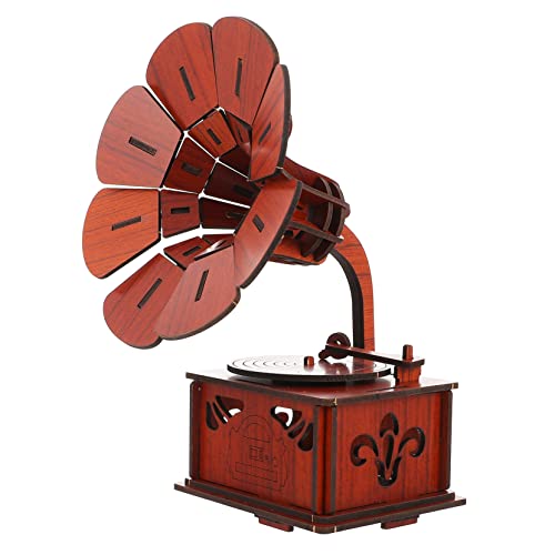 KICHOUSE 1 Satz Grammophon-Modell Ausbildung Bausätze Für Grammophon-schmuck DIY Puzzle 3D-grammophonmodell Kinderspielzeug Grammophon Holz Brown KICHOUSE 1 Satz Grammophon-Modell Ausbildung Bausätze Für Grammophon-schmuck DIY Puzzle 3D-grammophonmodell Kinderspielzeug Grammophon Holz Brown von KICHOUSE
