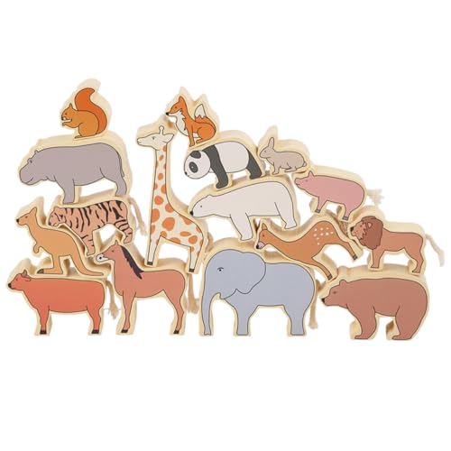 KICHOUSE 1 Satz Haustier Beschäftigt Stapelung Stengel Planke Puzzle Rätsel Und Sachen Plüsch Fahrzeug Holz-Cartoon-blöcke Stapelblöcke Für Kleinkinder Hölzern von KICHOUSE