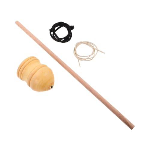 KICHOUSE 1 Satz Hölzerner Kreisel Geometrisches Farbsortierspielzeug Aus Holz Kreisel Für Drehen Mini-kreisel Fingerspinngyro Halloween Spinning Gyro Beige Baumwollseil von KICHOUSE