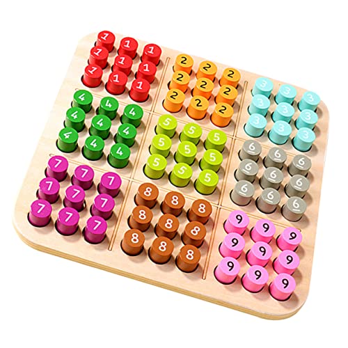 KICHOUSE 1 Satz Holz Sudoku für Lernspielzeug Konzentration Tragbares Brettspiel zur Geistigen Entwicklung für Vorschulkinder und KICHOUSE 1 Satz Holz Sudoku für Lernspielzeug Konzentration Tragbares Brettspiel zur Geistigen Entwicklung für Vorschulkinder und von KICHOUSE