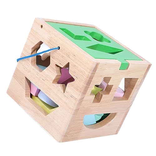 KICHOUSE 1 Satz Holzblock Geometrische Holzblöcke Geometrische Bausteine Kognitive Spielsachen Frühpädagogisches Angebot Hölzern von KICHOUSE