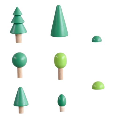 KICHOUSE 1 Satz Holzblockspielzeug Baum Stapelblöcke Baum-Baustein- Lernspielzeug für Holzrätsel Kinderpuzzle Waldbausteine -Intelligenz-Puzzle- Grün von KICHOUSE