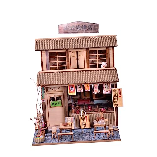KICHOUSE 1 Satz Kabinenmodell Hölzernhaus -Puzzle -Kit Puzzle-Modell aus Holz DIY Retro-Architektur-Hausbausatz Rätsel puppenhaus bausatz selber Machen Brown von KICHOUSE