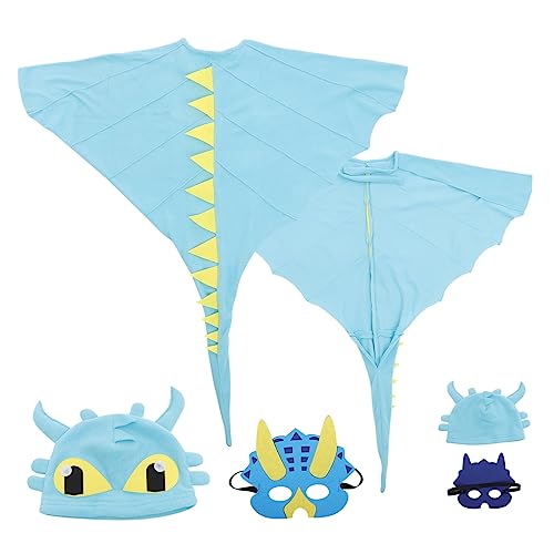 KICHOUSE 1 Satz Kreatives Kostümset für Dinosaurier Umhang mit Maske für Halloween Kinderaufführungen Cosplay Outfit für Mädchen und Jungen Jahre Perfektes Deko Kostüm für Feiern von KICHOUSE
