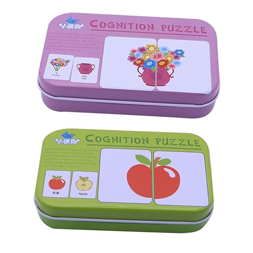 KICHOUSE 1 Satz Kreatives Lernspielzeug für Puzzle für Frühe Bildung Interaktive Karten für Kleinkinder Früchte Alltagsgegenstände Fördert Eltern Bindung von KICHOUSE
