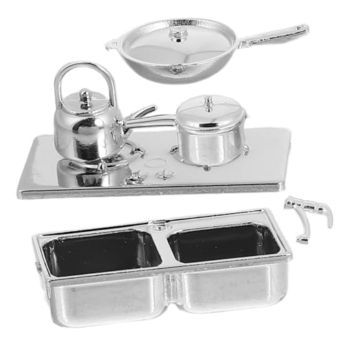 KICHOUSE 1 Satz Küchengeschirrsmodell -Requisiten Küchendekoration Mini-küchenrequisite Esstischdekor Mini-küchenzubehör Mini- -szenenzubehör Tafelaufsätze Für Das Esszimmer Silver Abs von KICHOUSE