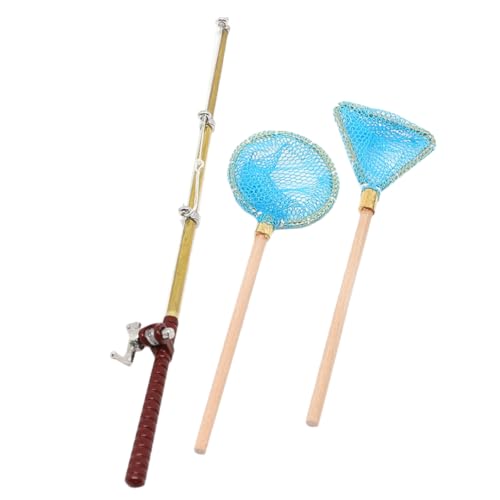 KICHOUSE Kleiner Angelrute Satz für Kinder Tragbare Angelruten Dekoration Spielzeug Holz/Nylon/Aluminium für Mikrolandschaften Fotorequisiten KICHOUSE Kleiner Angelrute Satz für Kinder Tragbare Angelruten Dekoration Spielzeug Holz/Nylon/Aluminium für Mikrolandschaften Fotorequisiten von KICHOUSE