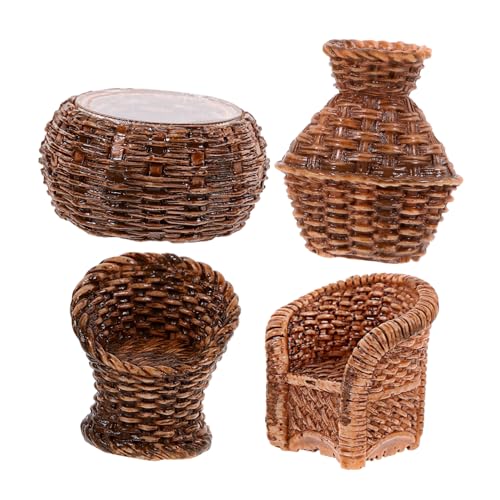 KICHOUSE 1 Satz Miniatur Möbel Teiliges Rattan Stuhl Modell für Puppenhaus Dekoration Hochwertige Nachbildung für Kreative Miniatur Landschaften und Rollenspiele KICHOUSE 1 Satz Miniatur Möbel Teiliges Rattan Stuhl Modell für Puppenhaus Dekoration Hochwertige Nachbildung für Kreative Miniatur Landschaften und Rollenspiele von KICHOUSE