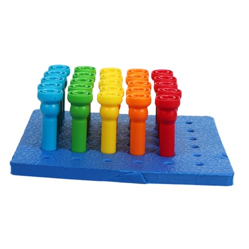KICHOUSE Steckbrettspielzeug für Kleinkinder Montessori Farbsortierung und Zählen Interaktives Feinmotorikspielzeug mit Pilz Steckpuzzle für Eltern Kind Interaktion und Frühe Entwicklung von KICHOUSE