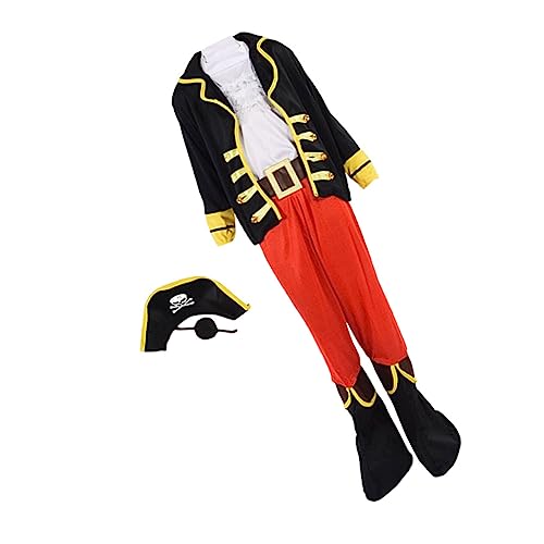 KICHOUSE 1 Satz Piratenkostüm Halloween-Kostüm für Jungen Party Kostüm Piratendekoration für den Außenbereich Cosplay-Kostüm für Halloween Piraten-Requisite Polyester von KICHOUSE