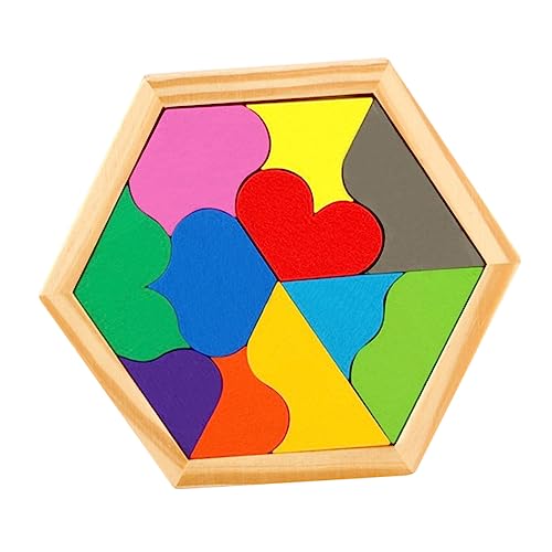 KICHOUSE 1 Satz Rätsel Kinderspielzeug Puzzle Geometrie Rätsel Colorful Hölzern von KICHOUSE