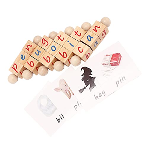 KICHOUSE 1 Satz Rechtschreibspielzeug Puzzle rätselbuch Alphabet- Handliches kinderpuzzle -Puzzle- Anlehnblöcke für Babybuchstaben hölzern von KICHOUSE