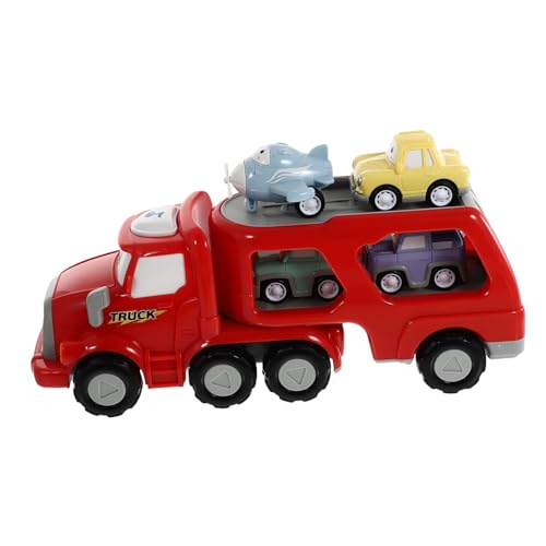 KICHOUSE 1 Satz Schall- und Leichttechnik -Autospielzeug Cartoon-Fahrzeug- Fahrzeug Cartoon-LKW Spielzeugauto mit Trägheitsantrieb Rückzugsfahrzeug Plastik rot von KICHOUSE