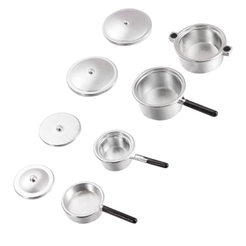KICHOUSE 1 Satz Silbertopf 4 -stück -Set Mini-küchengeschirr Mini-verzierung Mini-kochutensilien Silver KICHOUSE 1 Satz Silbertopf 4 -stück -Set Mini-küchengeschirr Mini-verzierung Mini-kochutensilien Silver von KICHOUSE