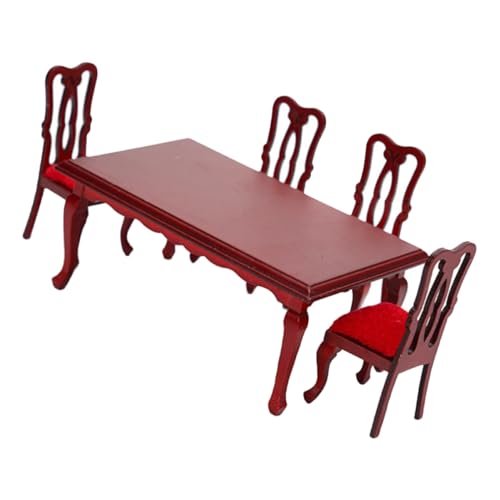 KICHOUSE 1 Satz Simulationstisch Und Stuhl Küchenspielzeug Für Puppenstubenmöbel Spielzeugtisch Miniaturmöbel Puppenmöbel Miniaturornament Kinderspielzeug Holzornamente Hölzern Rot KICHOUSE 1 Satz Simulationstisch Und Stuhl Küchenspielzeug Für Puppenstubenmöbel Spielzeugtisch Miniaturmöbel Puppenmöbel Miniaturornament Kinderspielzeug Holzornamente Hölzern Rot von KICHOUSE