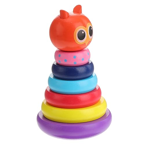 KICHOUSE 1 Satz Stapelbare Hohe Becher Sets Mit Bausteinen Intelligenz Stapelblock Lustige Bausteine Stapelblock Pädagogisches Babyspielzeug Holz Rosa von KICHOUSE