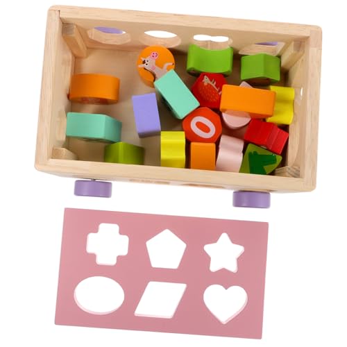 KICHOUSE 1 Satz Tierbaustein Auto Frühpädagogisches Formsortierer Aus Holz Kinderkognitionsspielzeug Tierfigur Bausteine ​​ LKW Aus Holz Colorful Hölzern von KICHOUSE