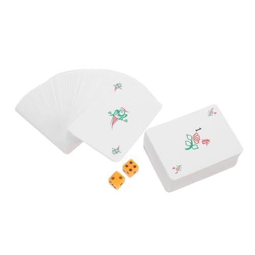 KICHOUSE 1 Satz Tragbare Mahjong Karten Mini Mahjong Kartenset für Reisen mit Karten und Würfeln für Familienabende und Spiele mit Freunden von KICHOUSE