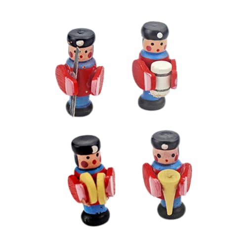 KICHOUSE 1 Satz Trommelpuppe holzspielzeug für gieskanne kinderspielzeug kinderknallzeug Handgefertigte Holzdekoration Mini-Schlagzeuger-Puppe Mini-Hausschmuck rot von KICHOUSE