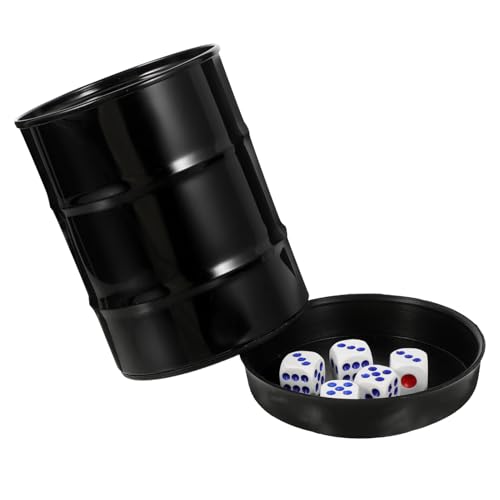 KICHOUSE 1 Satz Würfelbecher-Set Würfelbecher mit Deckel Würfelbecher für Party Die Und Würfelspielbecher schütteln Halter Würfelbehälter dekorativer Würfelbecher Plastik Black von KICHOUSE