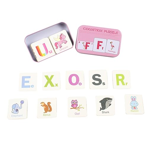 KICHOUSE 1 Set 56 Teiliges Tierpuzzle Frühes Pädagogisches Lernen Kognitives Pädagogisches Tierpuzzle Tierkognitionspuzzle Tierlernen Rosa von KICHOUSE
