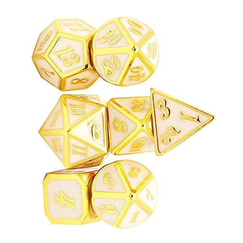 KICHOUSE 1 Set 7 Stücke Metall Party Spiel Faceted 7 Stücke Unterhaltung Bord Spiele Mdice Goldene von KICHOUSE
