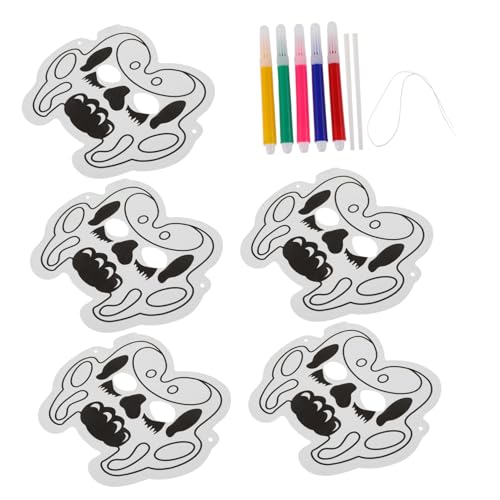 KICHOUSE Luftballons Tiere Diy Graffiti Luftballon Maske Set Kinderfreundliche Ausmalmasken Für Kreative Bastelprojekte Unfertige Tiermasken Zum Gestalten Und Perfekt Für Kindergeburtstage Und von KICHOUSE
