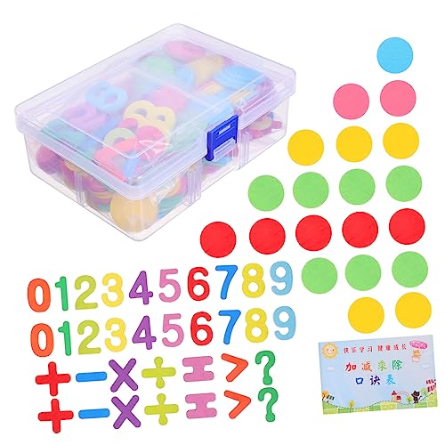 KICHOUSE Montessori-Spielzeug Zahlenchips Holzzahlen Holzstücke Runde Scheiben Spielzeug Holzpuzzles Für Jungen Und Mädchen Kognitive Entwicklung von KICHOUSE