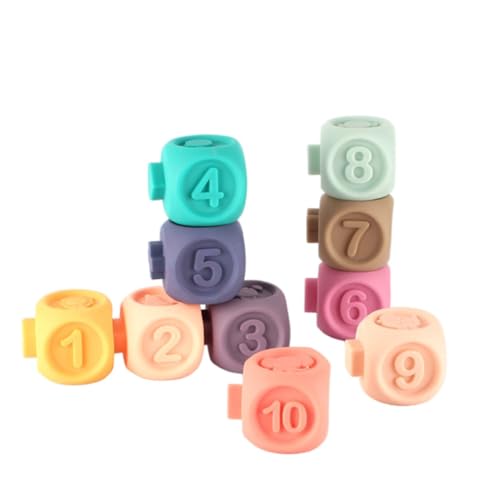 KICHOUSE 1 Set Blöcke Stapeln Anzahl Kognitiven Pädagogisches Einfache Anzahl Lernen Ausbildung Spiel Puzzle Weiche Gummi von KICHOUSE