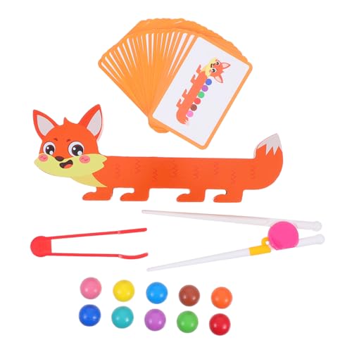 KICHOUSE 1 Set Brettperlenspiel Montessori Holzfuchsperlenspielzeug Für Kinder Zur Entwicklung Der Feinmotorik, Farberkennung, Interaktives Eltern-Kind-Spiel Für Zuhause Und Kinderzimmer von KICHOUSE