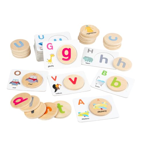 KICHOUSE 1 Set Buchstabenpaarungsspielzeug Für Rechtschreiblernspielzeug Doppelseitige Kognitive Holzspäne Lustige Passende Wortkarten Pädagogisches Interaktives Holzspielzeug KICHOUSE 1 Set Buchstabenpaarungsspielzeug Für Rechtschreiblernspielzeug Doppelseitige Kognitive Holzspäne Lustige Passende Wortkarten Pädagogisches Interaktives Holzspielzeug von KICHOUSE