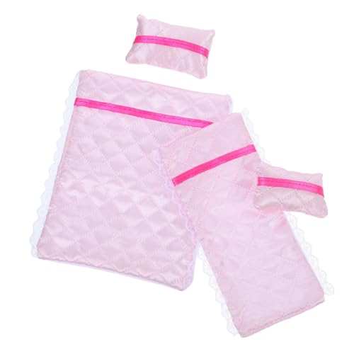 KICHOUSE 1 Set Dollhouse Schlafzimmermöbel 17 cm Puppenbett Mit Bettlaken Und Kissen Süß Und Stilvoll Einfach Zu Waschen Geeignet Für Puppenspielset von KICHOUSE