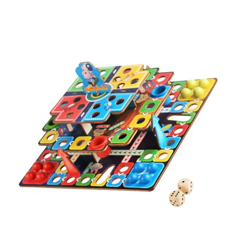 KICHOUSE 1 Set Dreidimensionales Fliegendes Schach Schachbrett Brettspiel Kit Eltern Kind Interaktives Spiel Dame Flugschach Fliegendes Schach Für Kind Buntes Holz von KICHOUSE