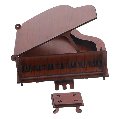 KICHOUSE 1 Set Dreidimensionales Puzzle Musikinstrumente Mini Puzzles Kinderklavier Kinderklavier Kinderspielzeug Klavier Für Kinderspielzeug Puzzle Versorgung Rotes Holz von KICHOUSE