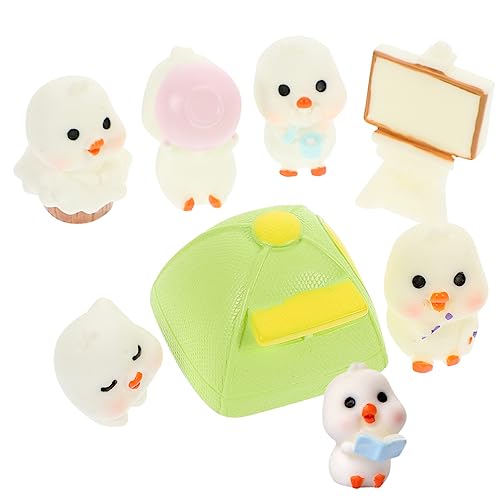 KICHOUSE 1 Set Entenküken Bastelfigur Mini Zubehör Enten Winzige Miniatur Kleine Dekoration Modelle Ornament Mini Statue Tiere Basteln Garten Mini Gartenmodell Mini Tiere Modell Harz von KICHOUSE