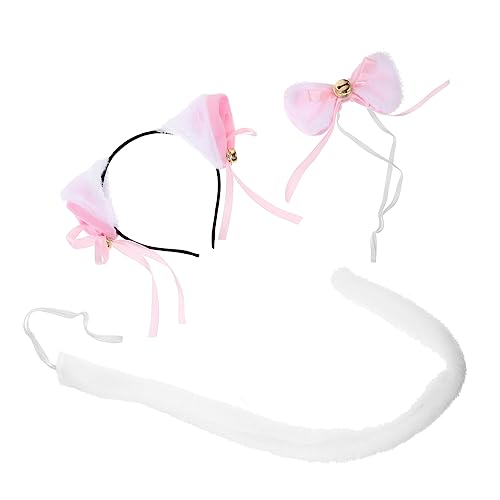 KICHOUSE 1 Set Katzenohr Haarreifen Anzüge Party Zubehör Katzenkostüm Katzenkostüm Katzenohren Pfoten Halloween Ohren Stirnband Schleife Katzen Outfits Für Mädchen von KICHOUSE