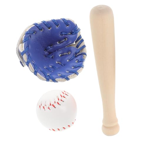 KICHOUSE 1 Set Mini Baseball Mini Baseball Handschuh Mini Baseball Bat Miniatur Spielset Rolle Pretend Spielset Spielzeug Pretend Spielen Zubehör von KICHOUSE