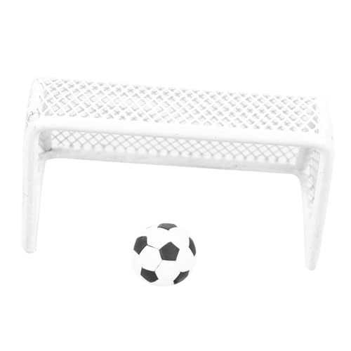 KICHOUSE 1 Set Mini Fußballtor Fußballtore Miniatur Puppenhaus Fußballnetz Puppenhaus Mini Fußbälle Mini Fußballtor Fußball Ornamente Dekorative Mini Bälle Winzige Bälle Eisen von KICHOUSE
